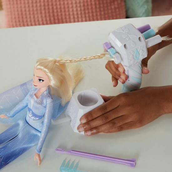 Papusa Elsa cu par lung pentru impletit Frozen 2