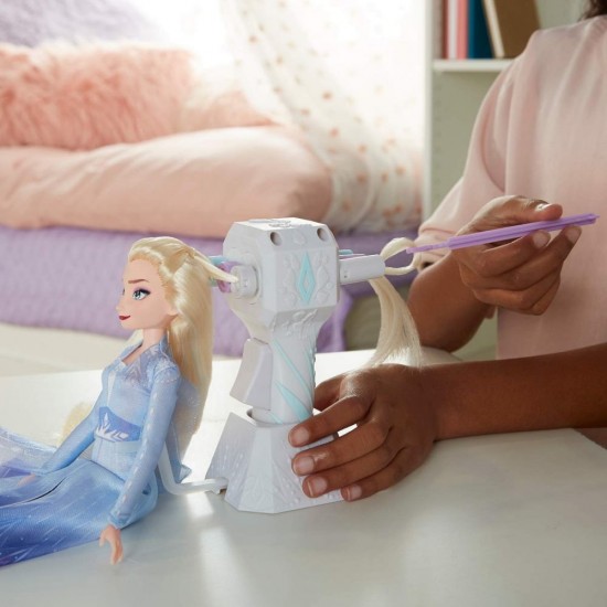 Papusa Elsa cu par lung pentru impletit Frozen 2