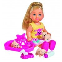 Papusica Evi cu 3 catelusi