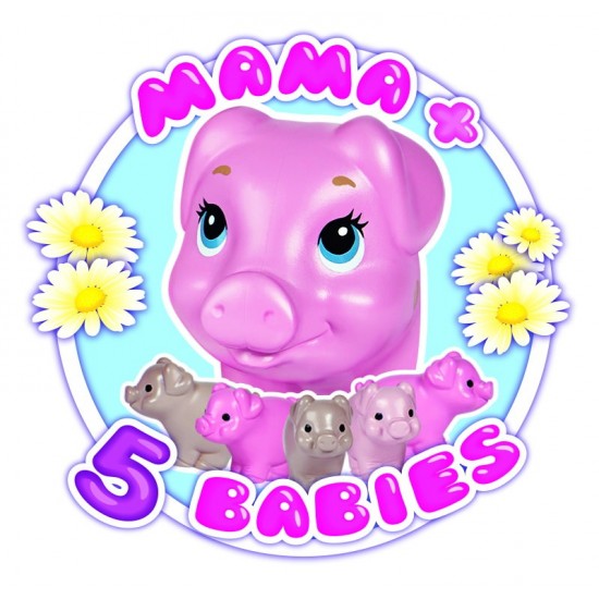 Papusa Evi cu purcelusa si 5 purcei nou-nascuti