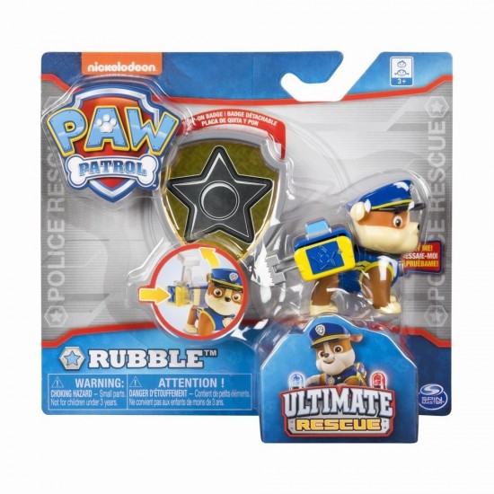 Figurina Rubble in uniforma de politie Patrula Catelusilor 