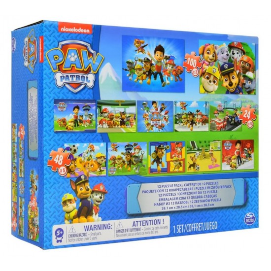 Set puzzle 12 in 1 Patrula Catelusilor 