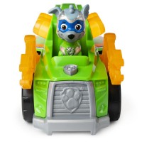 Set figurina Rocky si masina cu lumini si sunete Patrula Catelusilor 