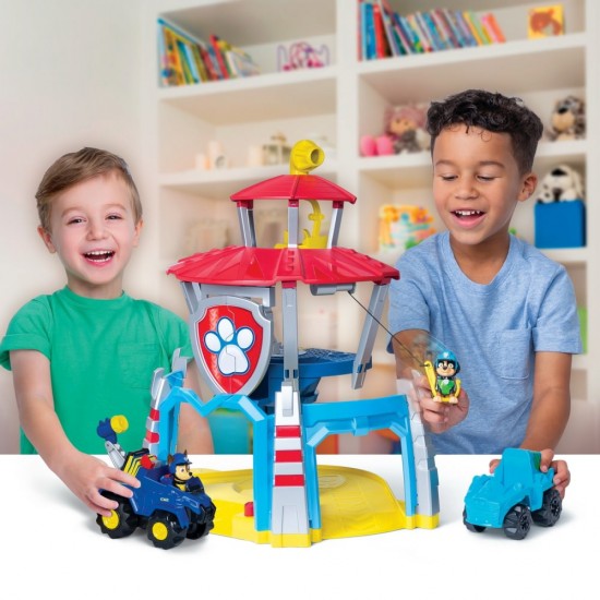 Turnul de control Dino cu vehicul si catelus exclusiv Rex Patrula Catelusilor 