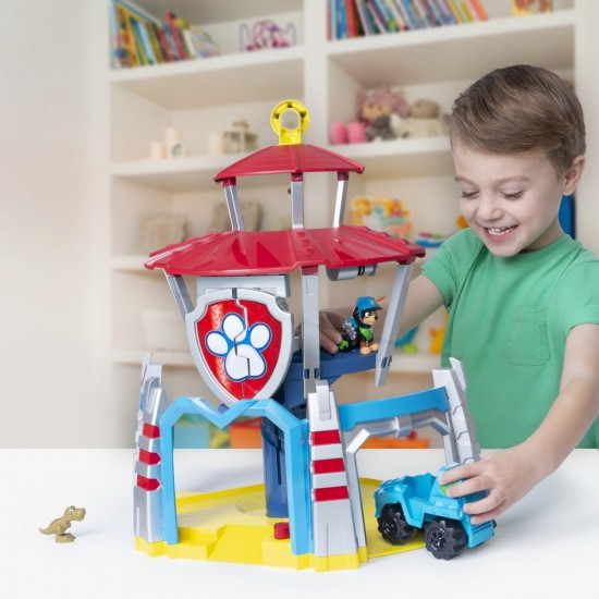 Turnul de control Dino cu vehicul si catelus exclusiv Rex Patrula Catelusilor 