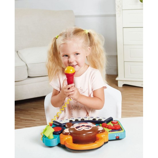 Pianina bebe maimutica DJ cu lumini sunete si microfon