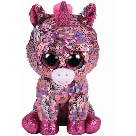 Plus Ty Boos Unicornul roz cu paiete 24 cm