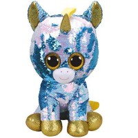 Plus Ty Boos Unicorn alb cu paiete 42 cm