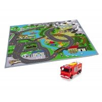 Covoras cu masinuta metalica Pompierul Sam