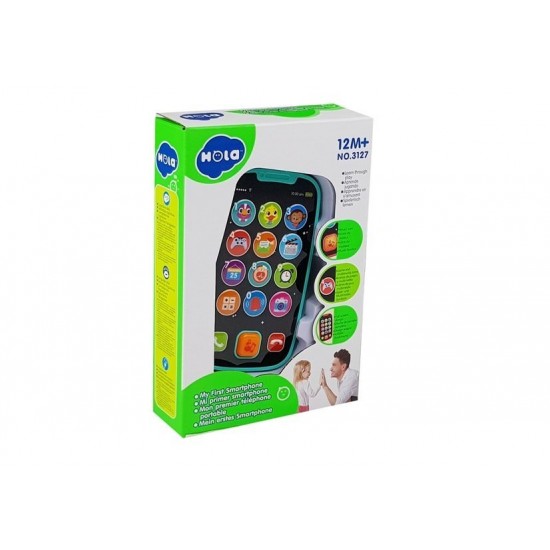 Jucarie smartphone cu muzica si lumini albastru Hola Toys