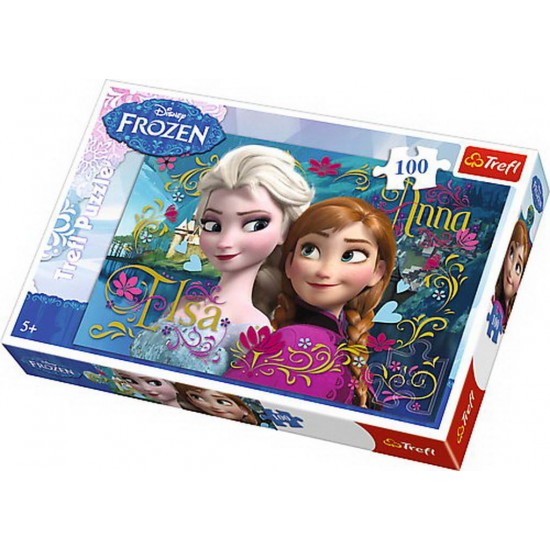 Puzzle 100 piese Anna si Elsa Frozen
