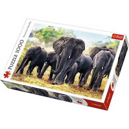 Puzzle Trefl 1000 piese - Elefanti africani