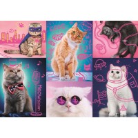 Puzzle Trefl 1000 piese - Super pisici neon
