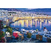 Puzzle Trefl 1500 piese - Apus in Mykonos