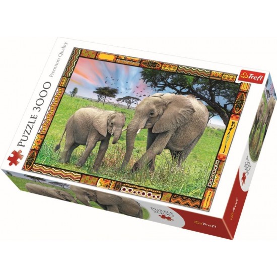 Puzzle Trefl - Elefanti in savana 3000 piese