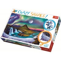 Puzzle Trefl cu piese ciudate - Aurora Boreala Islanda 600 piese