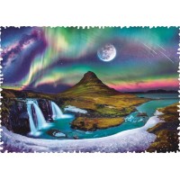 Puzzle Trefl cu piese ciudate - Aurora Boreala Islanda 600 piese