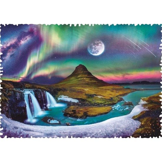Puzzle Trefl cu piese ciudate - Aurora Boreala Islanda 600 piese