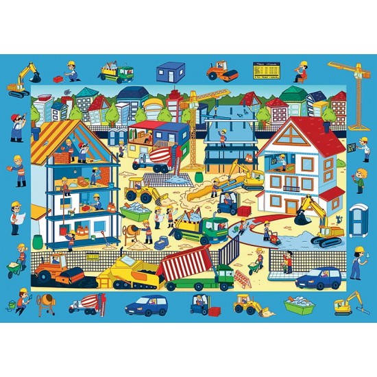 Puzzle Trefl de observatie Pe santier 70 piese