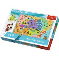 Puzzle educativ Harta Romaniei Trefl 44 piese 