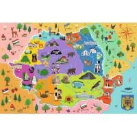 Puzzle educativ Harta Romaniei Trefl 44 piese 