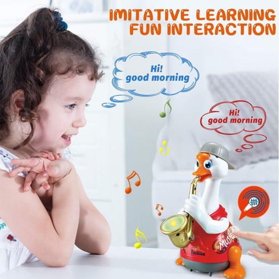 Ratoi interactiv rosu cu saxofon Hola Toys