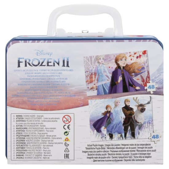Set 2 puzzle 48 piese Frozen 2 in gentuta metalica