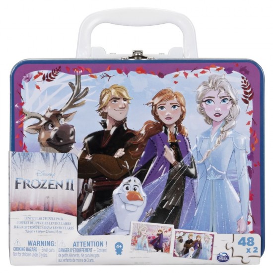 Set 2 puzzle 48 piese Frozen 2 in gentuta metalica