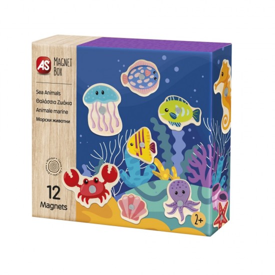 Joc magnetic de pescuit cu 12 piese din lemn