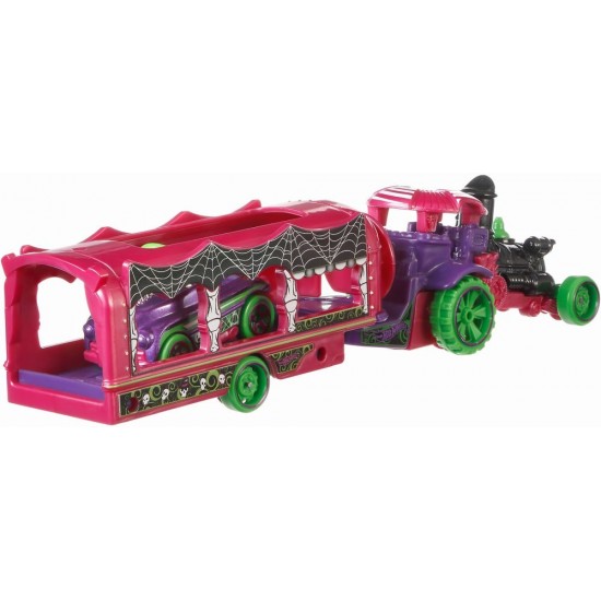 Set camion si masina sport Hot Wheels Car Nival Steamer