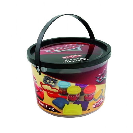 Set Cars galetusa cu 4 borcanase plastilina si accesorii pentru modelat