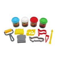 Set Cars galetusa cu 4 borcanase plastilina si accesorii pentru modelat