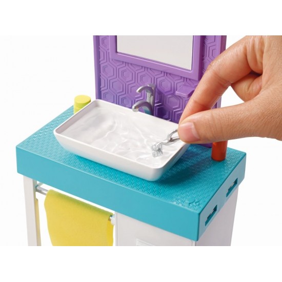 Set de joaca Barbie - Ken cu mobilier si accesorii baie