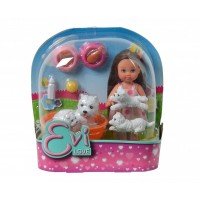 Set papusa Evi cu patru catelusi