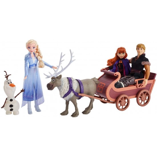 Set de joaca cu 5 personaje Frozen 2 - Aventuri pe sanie