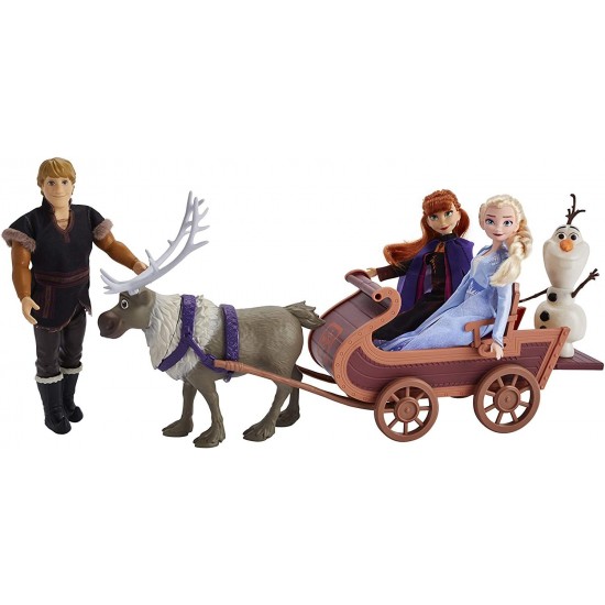Set de joaca cu 5 personaje Frozen 2 - Aventuri pe sanie