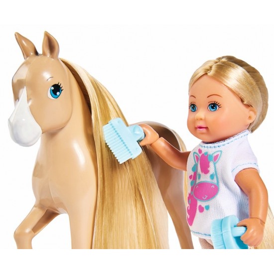 Set papusa Evie cu calut si accesorii