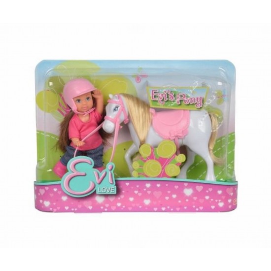 Set papusica Evi cu calut alb