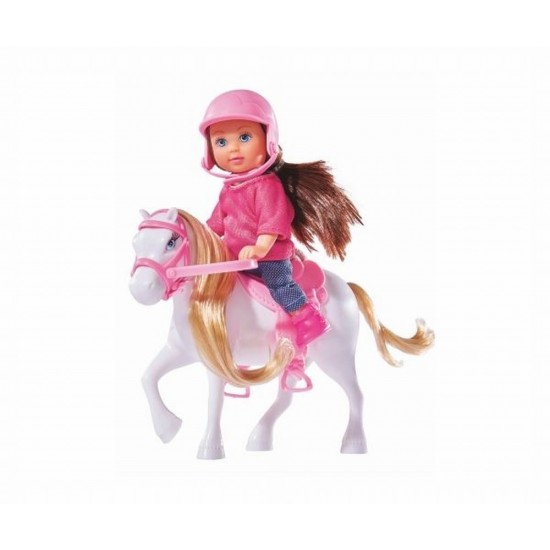 Set papusica Evi cu calut alb