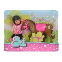 Set papusica Evi cu calut maro inchis