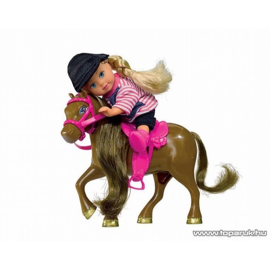 Set papusica Evi cu calut maro inchis