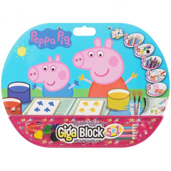 Set pentru desen 5 in 1 Gigablock Peppa Pig