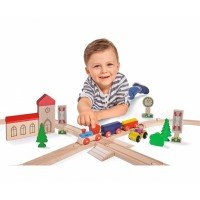 Set trenulet din lemn cu 35 piese Eichhorn