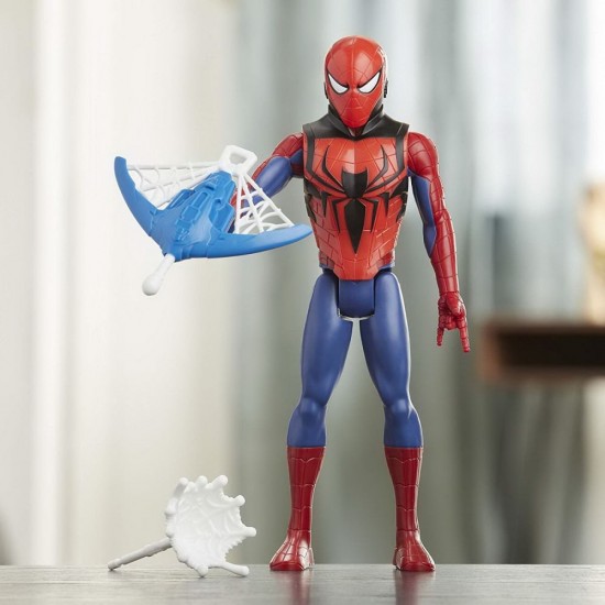 Figurina Spider-Man cu echipament si lansator 30 cm