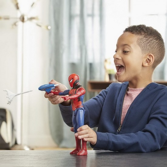 Figurina Spider-Man cu echipament si lansator 30 cm