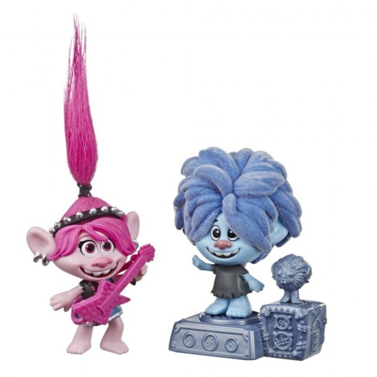 Set 2 figurine Trolls Rock City Bobble