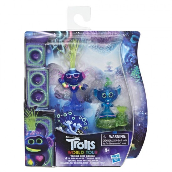 Set 2 figurine Trolls Techno Reef Bobble
