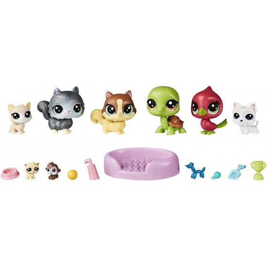Set 8 animalute si 8 accesorii Littlest Pet Shop
