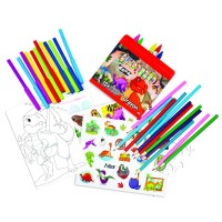 Valiza Dinos cu accesorii pentru desen