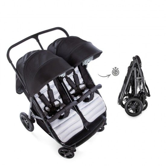 Carucior Dublu Rapid 3R Duo Silver Charcoal